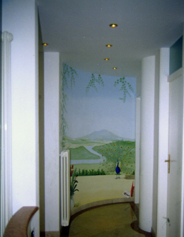 trompe l'oeil su parete curva