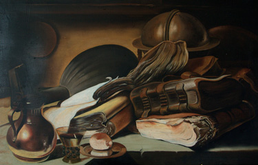 Van Lievens natura morta con libri