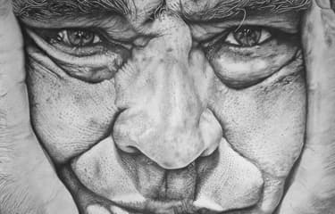 gli occhi dentro matita e china