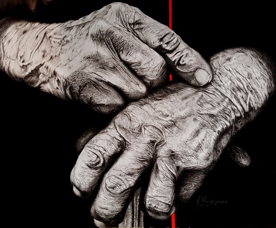 La linea della vita matita e acrilico su carta