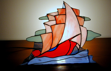 veliero lampada tiffany