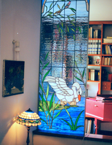 cigni vetrata tiffany divisoria